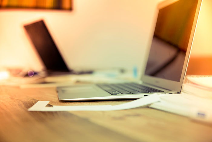 laptop on a desk